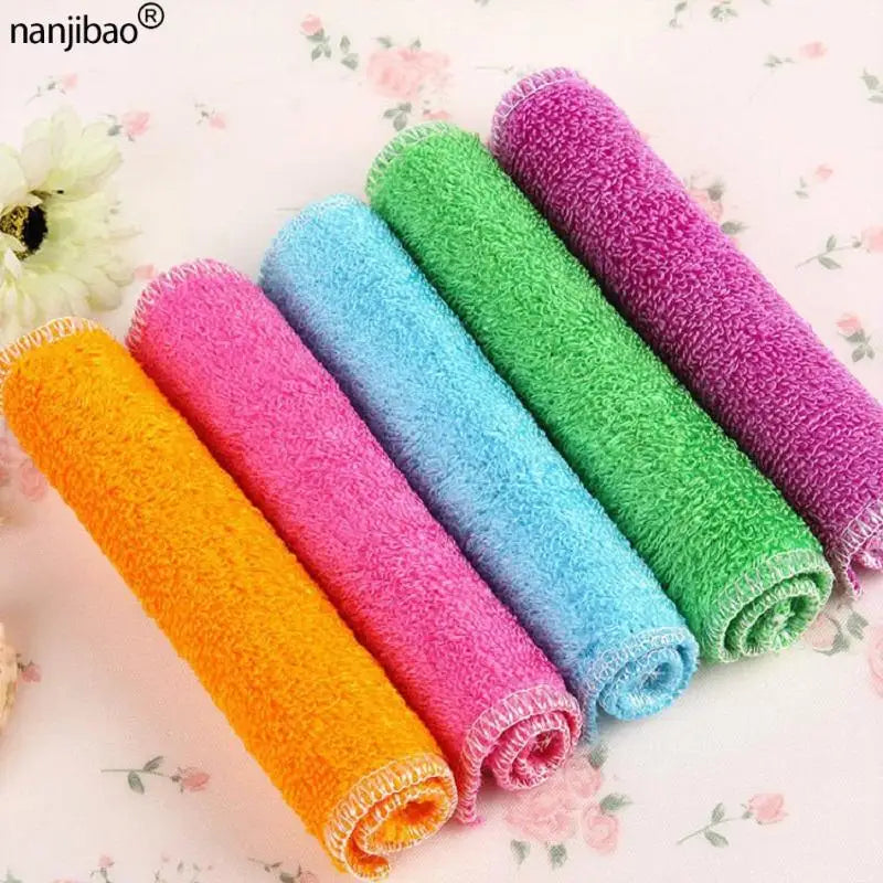 5/10/15/20PCS Bamboo Fiber Dish Cloth High Efficient Anti-grease Cleaning towel Washing Towel Magic Kitchen Cleaning Wiping Rag