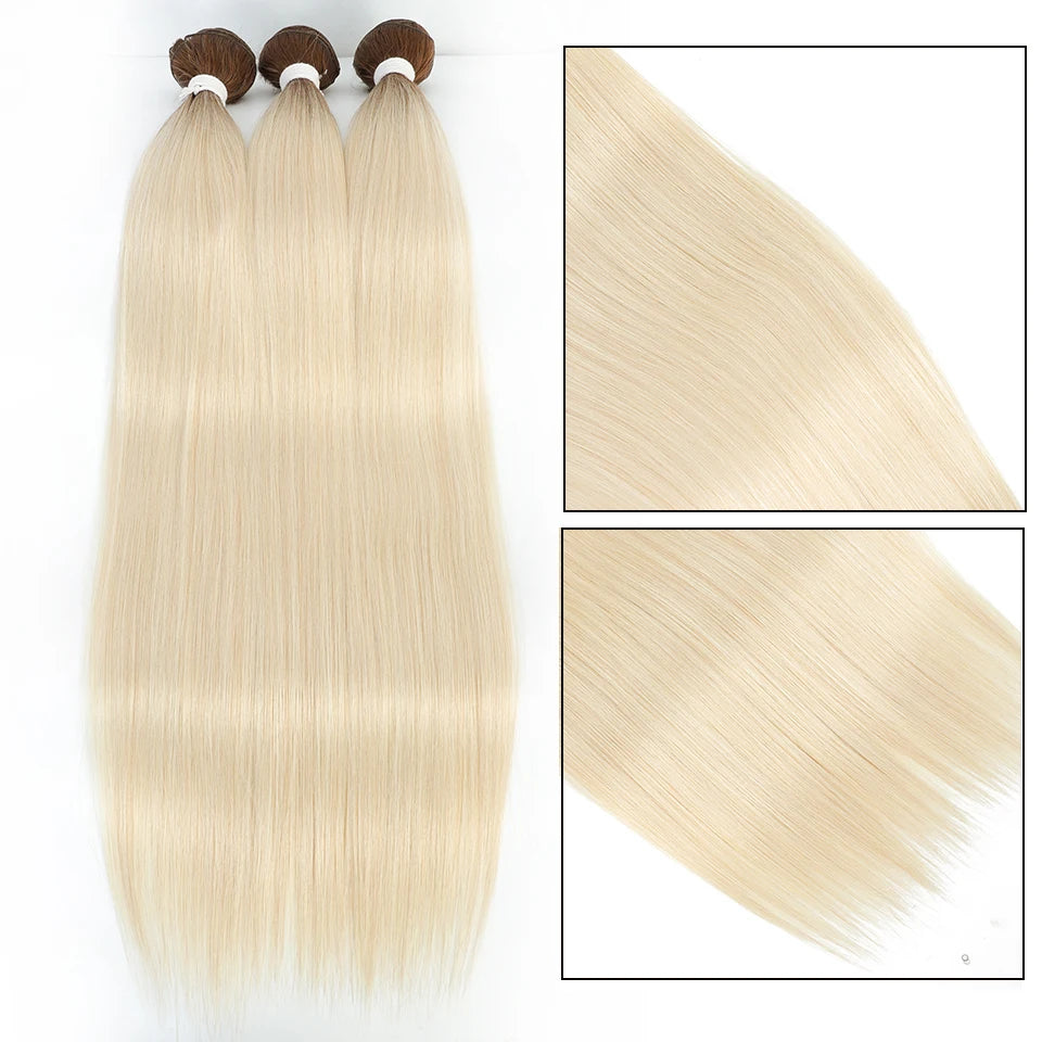 Bone Straight Hair Bundles Salon Natural Hair Extensions Fake Fibers Super Long Synthetic Yaki Straight Hair Weaving Full to End