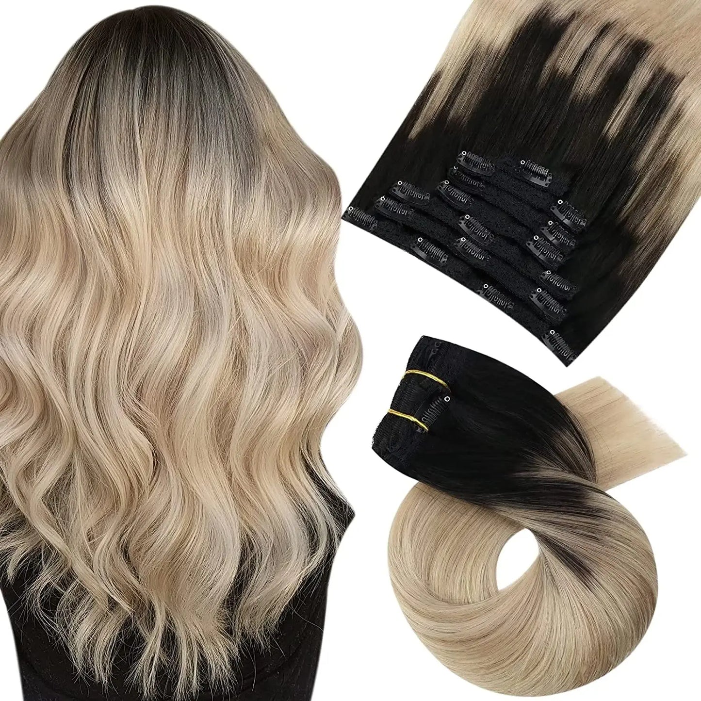 [Hot Sale] Moresoo Clip in Hair Extensions Real Natural Hair Remy Straight Set 5&7 Pcs Brazilian Clip in Human Hair Extensions