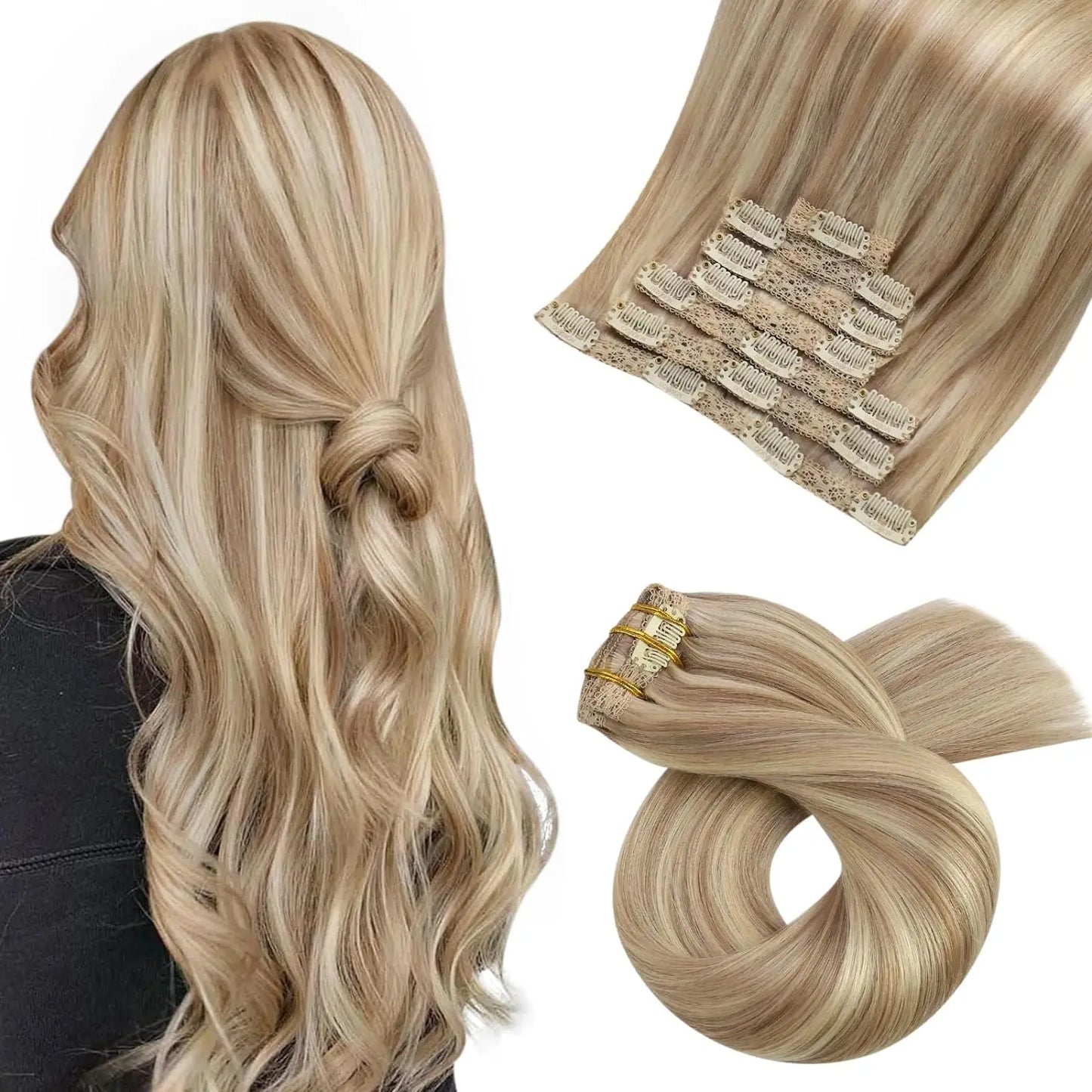 [Hot Sale] Moresoo Clip in Hair Extensions Real Natural Hair Remy Straight Set 5&7 Pcs Brazilian Clip in Human Hair Extensions