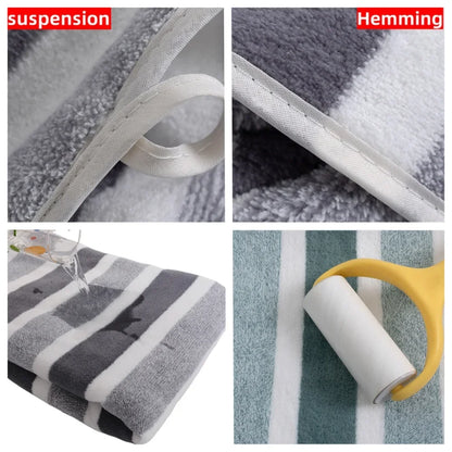 Bathroom Towel Set with Striped Pattern, Soft Hand Absorbent, Wrapping Towels, Quick Drying, Beauty Salons and Hotels