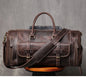 MUNUKI Vintage Crazy Horse Genuine Leather Travel bag  Large Luggage bag men Leather duffle bag Large Weekend Bag Tote Big