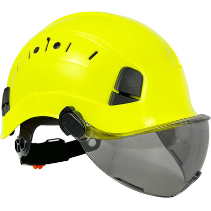 CE Construction Safety Helmet With Goggles Visor ABS Hard Hat ANSI Industrial Work Head Protection Rescue