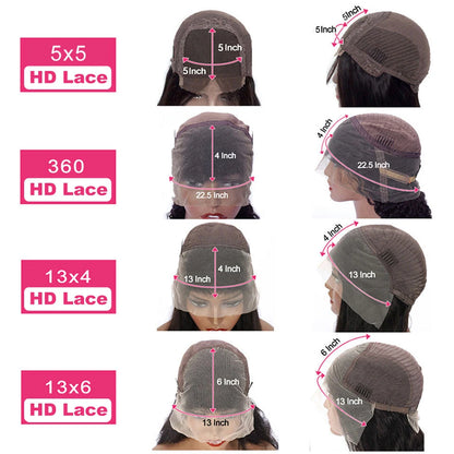 Kinky Straight Human Hair Wigs Ready To Wear 13x4/13x6 HD Lace Front Human Hair Wigs Yaki Frontal Lace Wig 5x5 Lace Closure Wigs