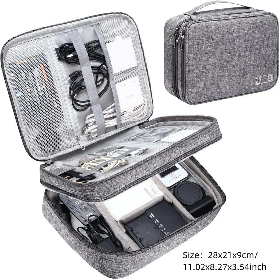 Portable Digital Storage Bag USB Gadget Waterproof Cable Organizer Pouch Electronics Devices Accessories Pack Supplies