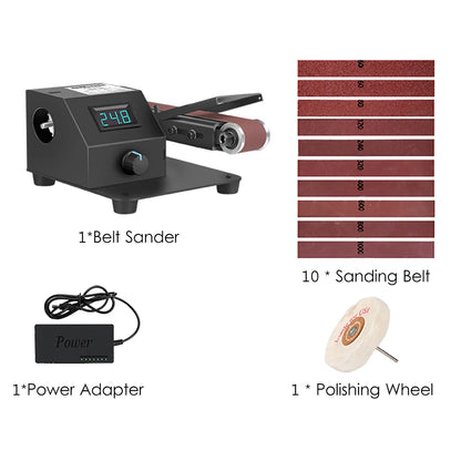 350W/250W Mini Belt Sander Electric Sanding Polishing Grinding Machine 775 Motor Stepless Speed Multifunction Grinding Tool Set