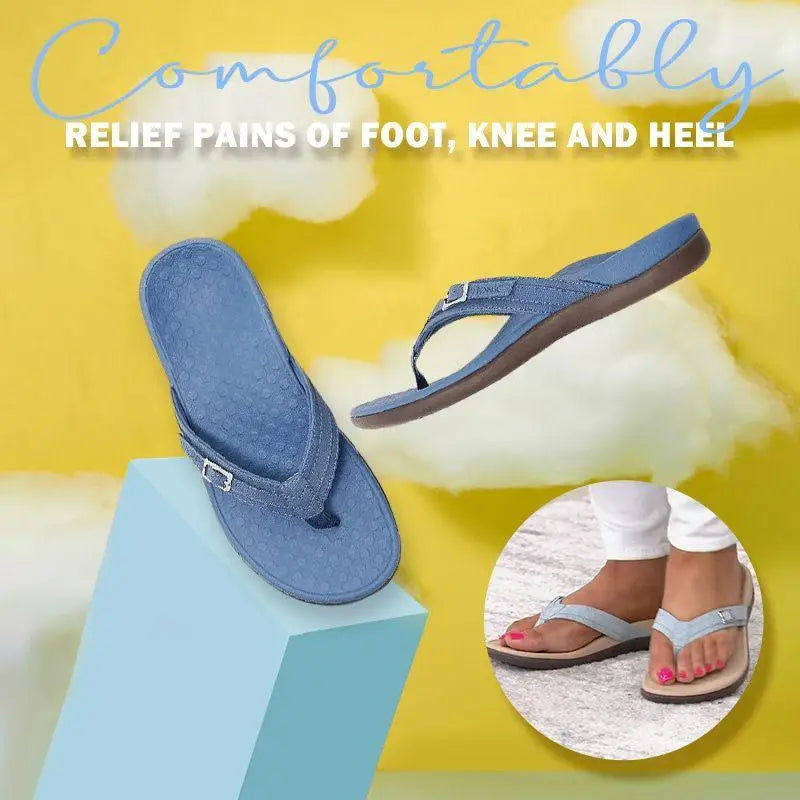Women Orthopedic Sandals Arch Support Flip Flops for Plantar Fasciitis Comfort Summer Sandals Flat Bottomed Casual Flip Flops