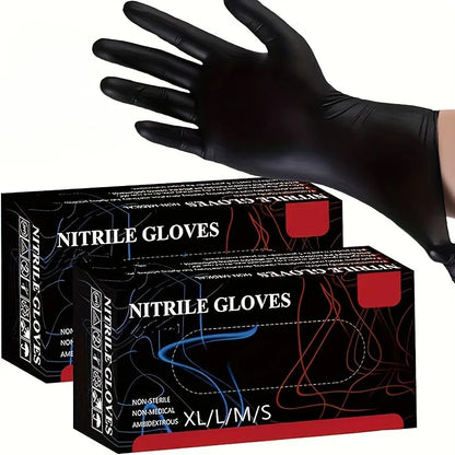 50/100PCS Disposable Black Nitrile Gloves for Household Use Latex Free Powder Free Cleaning Gloves Tattoo  Hairdressing Tools