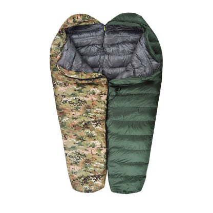 Very Warm White Duck Down Filled Adult Mummy Style Sleeping Bag Fit for Winter Therma 3 Kinds of Thickness Travel Camping