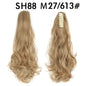 Synthetic Long Wavy Ponytail Ash Blonde Color Drawstring Ponytail Clip-on Hair Extensions For Women Black Blond Daily Use