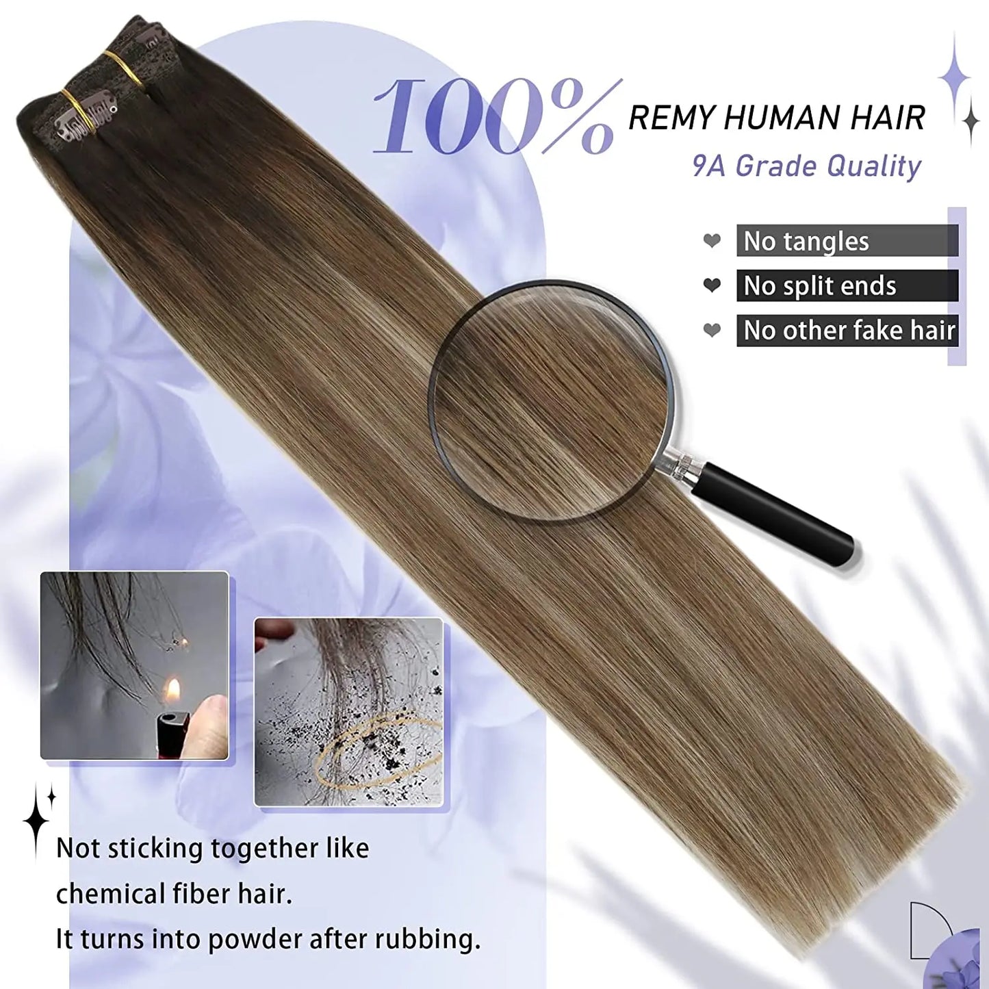 [Hot Sale] Moresoo Clip in Hair Extensions Real Natural Hair Remy Straight Set 5&7 Pcs Brazilian Clip in Human Hair Extensions