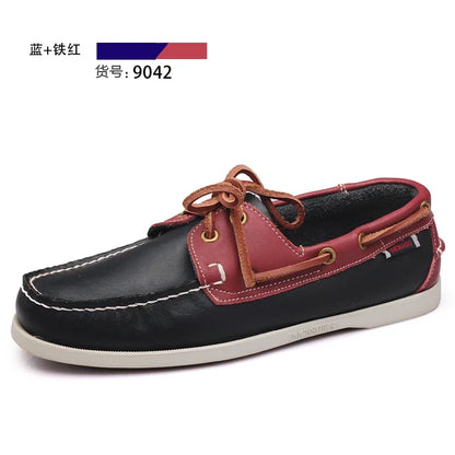 Male Classic Boat Shoes Leather Hot Sale New Men's Outdoor Walking Shoes Men Wedding Dress Shoes Lace-Up Fashion Men Loafers