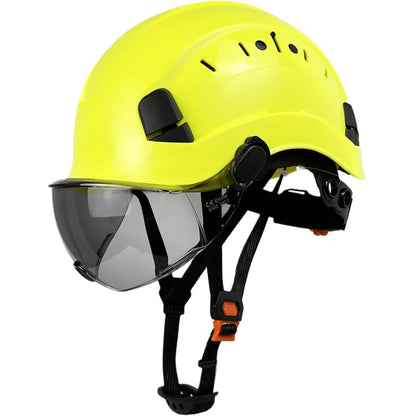 CE Construction Safety Helmet With Goggles Visor ABS Hard Hat ANSI Industrial Work Head Protection Rescue