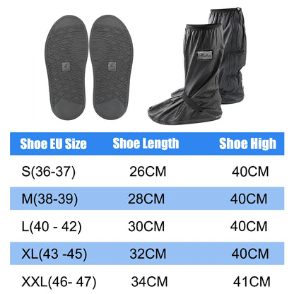 Reusable Motorcycle Scooter Dirt Bike Rain Shoes Cover Non-Slip Boot Covers Unisex Bicycle Shoes Protectors  For Rainy Snowy Day