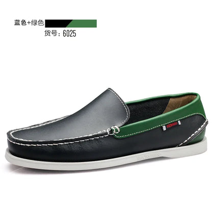 Male Classic Boat Shoes Leather Hot Sale New Men's Outdoor Walking Shoes Men Wedding Dress Shoes Lace-Up Fashion Men Loafers