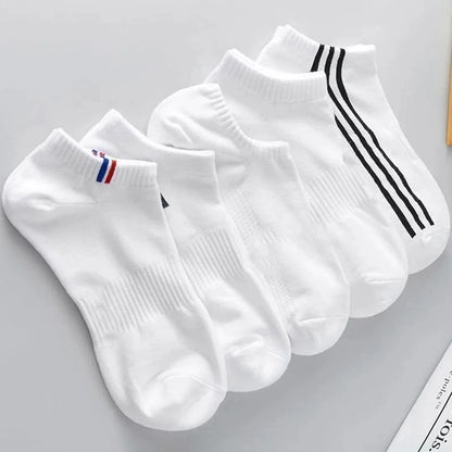 10pairs Men's Fashion Cotton Breathable Comfortable Ankle Socks, Men's Summer Socks