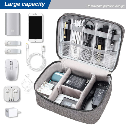 Portable Digital Storage Bag USB Gadget Waterproof Cable Organizer Pouch Electronics Devices Accessories Pack Supplies