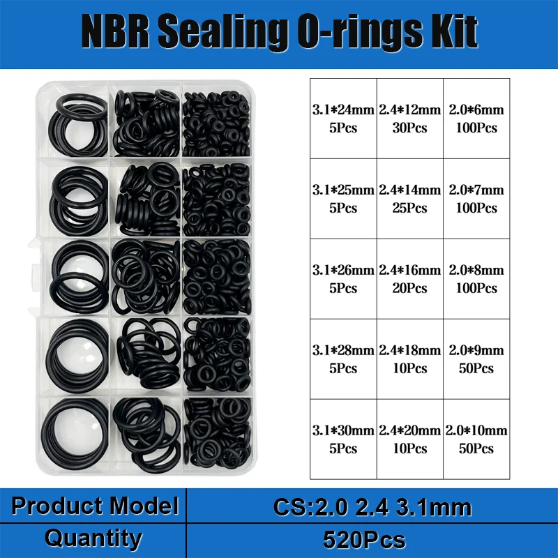 Rubber O Ring Sealing Washer Plumbing Gasket Oil Resistant Oring Automobile Plumbing Faucet Water Repair Black NBR Seal O-Ring