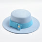 Fedora Hat for Women Fashion Formal Wedding Decorate Church Cap Flat Top Bow Party Jazz Hat Chapeau Femme