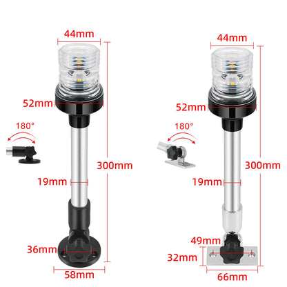 AD 12V 24V Sailing Signal Light Boat Navigation Light Fold Down 360 Degree LED for Yacht Marine Anchor Light Boat Accessories