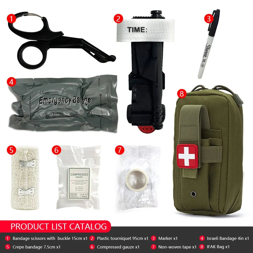 Tactical EMT First Aid Kit Pouch Bag With Tourniquet Scissors Bandage for Emergency IFAK Trauma Combat