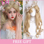 LM Cosplay Wig With Bangs Synthetic Straight Hair 24 Inch Long Heat-Resistant Pink Wig For Women