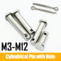 304 Stainless Steel with Hole Pin Shaft Cotter Pin Set Flat Head Cylindrical Pin Plug Pin Positioning Pin M3M4M5 M6 M8M10M12~M20