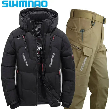 Thick waterproof jacket for autumn and winter, warm and cold resistant hiking suit, heat-resistant and wear-resistant fishing su