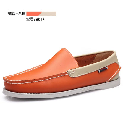 Male Classic Boat Shoes Leather Hot Sale New Men's Outdoor Walking Shoes Men Wedding Dress Shoes Lace-Up Fashion Men Loafers