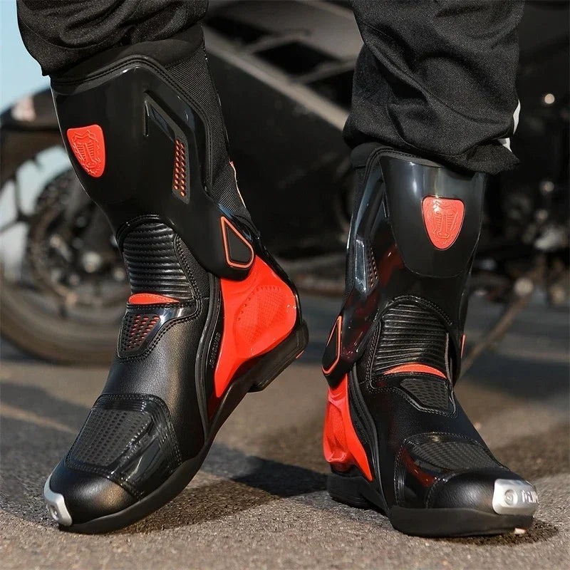 Professional Off-road Motorcycle Anti-slip Mid-calf Long  Ankle Off-road Racing Wear-resistant Motorcycle Rider Protective Shoes