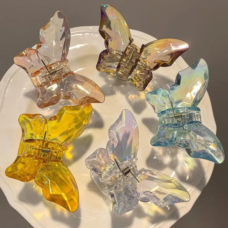 Cute Transparent Hair Claw Clips Barrettes Mini Butterfly Hair Clips for Women Non-slip Girls Headband Hair Accessories
