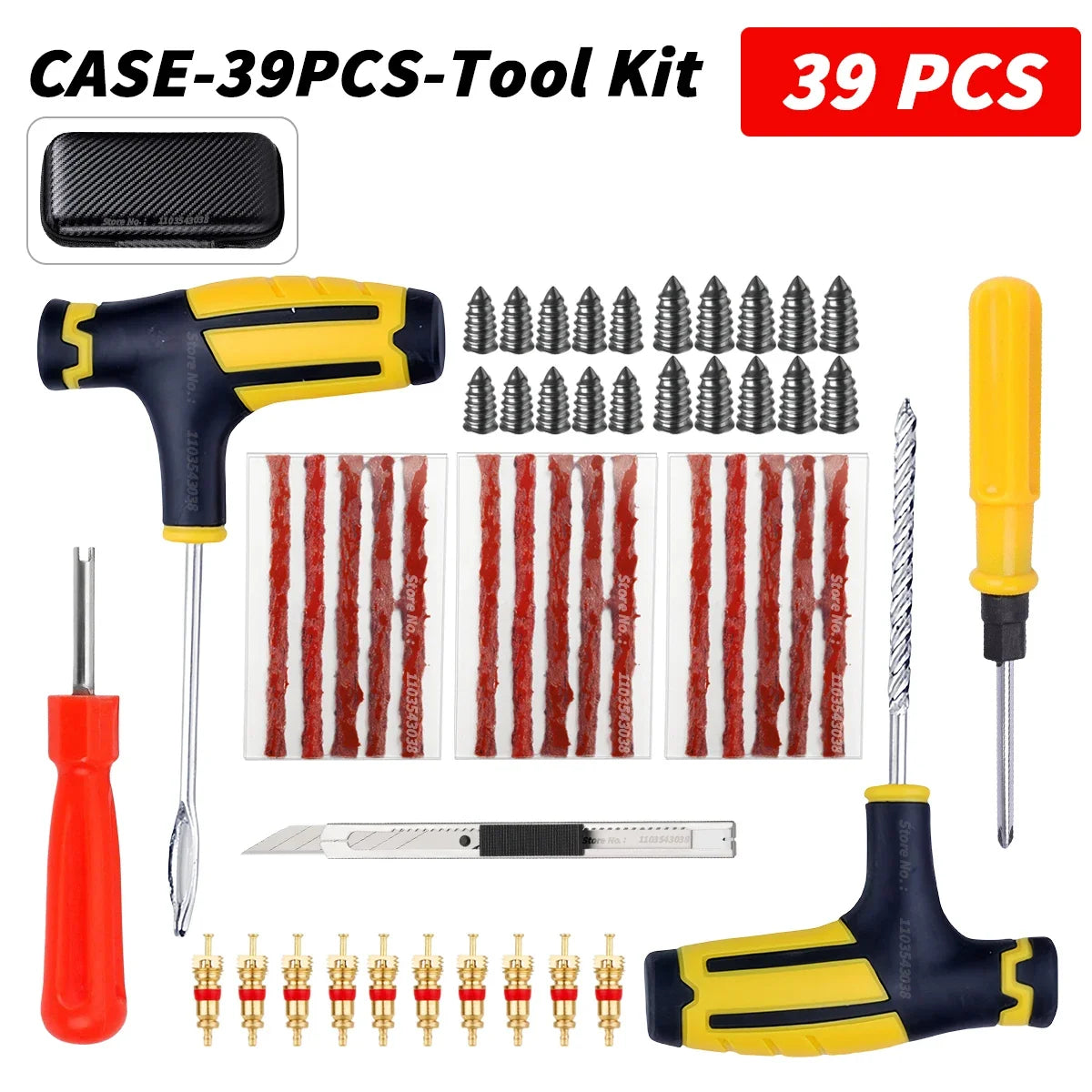 Car Tire Repair Kit Puncture Plug Tools Tyre Puncture Emergency for Universal Tire Strips Stiring Glue Repair Tool Kit