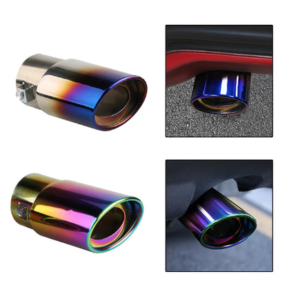 1PCS 2.5" Inlet Car Auto Exhaust Muffler Tip Pipe  Stainless Steel Chrome Trim Rear Tail Throat For Most Cars