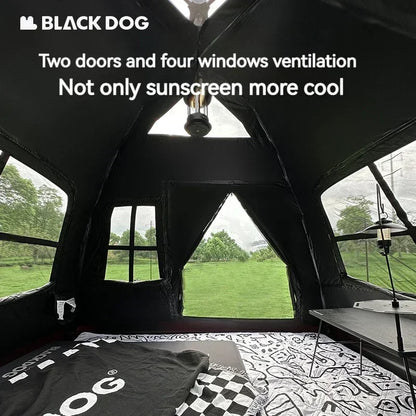 BLACK DOG Tent Waterproof Automatic One-touch Ultralight Portable Folding Beach Large Pyramid Travel Tents for Family Camping