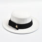 Fedora Hat for Women Fashion Formal Wedding Decorate Church Cap Flat Top Bow Party Jazz Hat Chapeau Femme