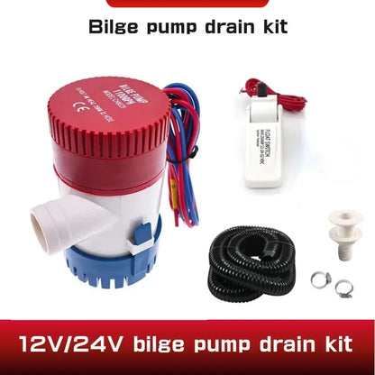 Bilge pump drain kit 12v 24V 750gph 1100GPH water pump used in boat seaplane motor homes houseboat water  submersible water pump