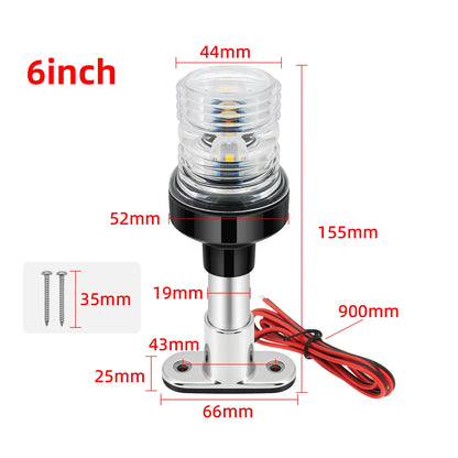 AD 12V 24V Sailing Signal Light Boat Navigation Light Fold Down 360 Degree LED for Yacht Marine Anchor Light Boat Accessories