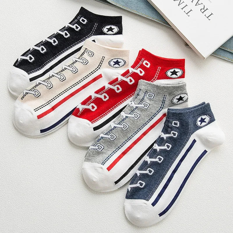 10pairs Men's Fashion Cotton Breathable Comfortable Ankle Socks, Men's Summer Socks