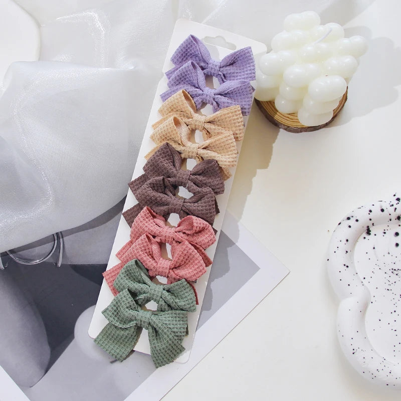 6/10Pcs/Set 2025 Fashion New Cute Ribbon Bowknot Hair Clips for Kids Handmade Baby Girls Hair Accessories