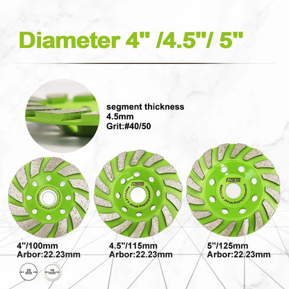 FACHLICH 1pc 100/115/125mm Diamond Grinding Wheel Stone Brick Granite Concrete Polishing Disc Cup Wheel Abrasive Tools