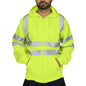 Men Reflective Strip Sanitation Overalls Fleece Hooded Jacket for Cold-Proof Outdoor Sweater Work Safety Coat Outdoor