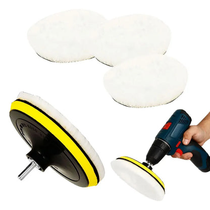 5Pcs 3 Inch Wool Polishing Disc Car Waxing Polishing Buffing Car Paint Care Polisher Pads Auto Washing Accessories Car Gadget