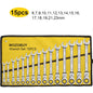 Ratcheting Combination Wrench Set, 6-23mm Metric Flex Head Ratcheting Wrench, Chrome Vanadium Steel Spanner with Bag
