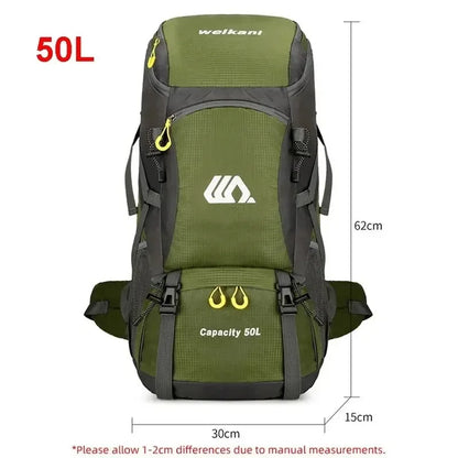 50L Travel Backpack Camping Bag For Men Large Hiking Bag Tourist Rucksack Waterproof Outdoor Sports Climbing Mountaineering Bag