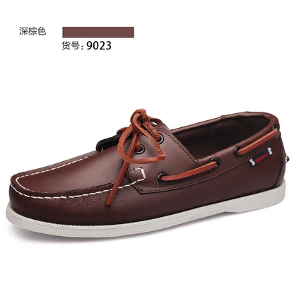 Male Classic Boat Shoes Leather Hot Sale New Men's Outdoor Walking Shoes Men Wedding Dress Shoes Lace-Up Fashion Men Loafers