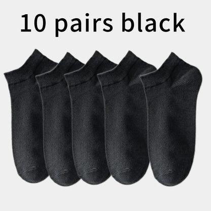 10pairs Men's Fashion Cotton Breathable Comfortable Ankle Socks, Men's Summer Socks