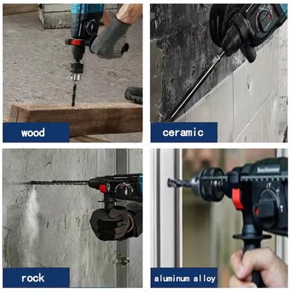 26MM Brushless Electric Hammer Drill Multifunctional Rotary Cordless Rechargeable Power Tools Fit Makita/Dewalt 18V Battery