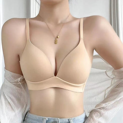 3Pcs/Set Seamless Bras For Women Non-wire Glossy Underwear Push Up Bra Without Steel Ring 3/4 Cup Female Comfort Lingerie