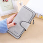 New buckle women's Korean version wallet three fold fashion women's bag multi-card women's purse frosted two-tone fabric