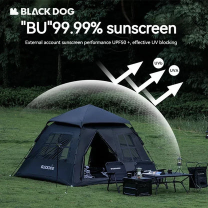 BLACK DOG Tent Waterproof Automatic One-touch Ultralight Portable Folding Beach Large Pyramid Travel Tents for Family Camping